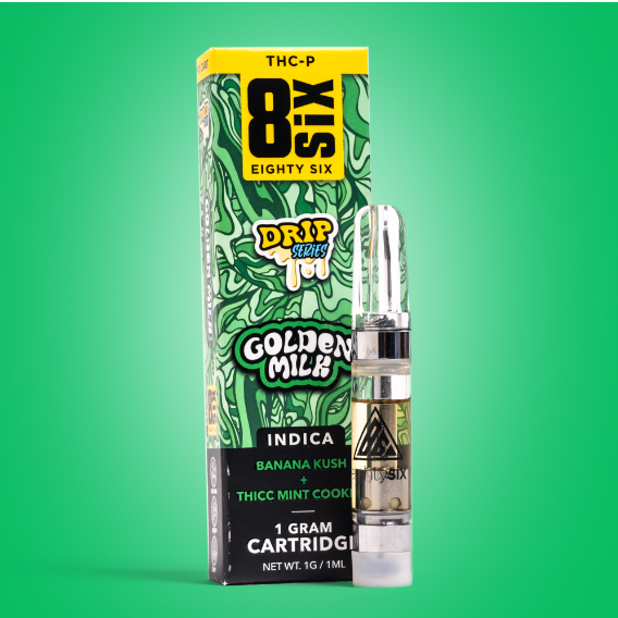 86 - Cart - DRIP - Golden Milk (1gr) THC-P (Banana Kush)